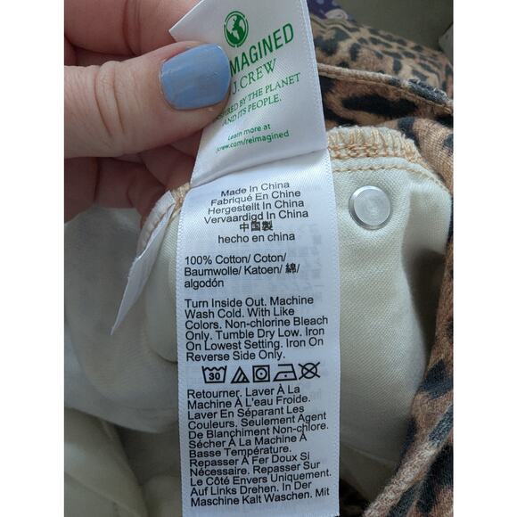 J. Crew Leopard Print Jeans Mid-Rise Slouchy Statement Animal Print Size 26 - Picture 9 of 10